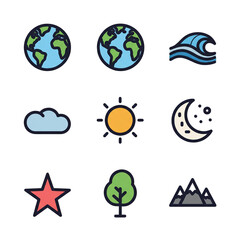 Icon Vector Earth Theme