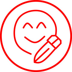 ux design red line icon inside circle. Red line icon with UI UX PRODUCTIVITY theme inside circle