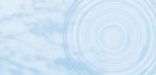 波紋と木の葉の影。俯瞰。3D画像。コピースペース。（横長）