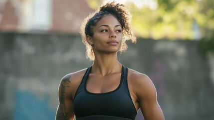 Confident Young Woman Post-Workout Outdoors