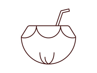 Coconut water icon. Beverages outline icon. Simple drink or beverages vector illustration in modern thin line style.