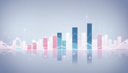 Fototapeta premium Abstract Cityscape Representing Growth and Progress Data Visualization Graphic