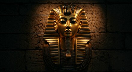 Golden pharaoh mask ancient egypt