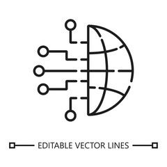 Global network linear icon. 