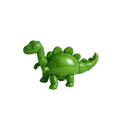 Fototapeta premium A vibrant green Stegosaurus balloon stands out against a transparent background, perfect for children's parties, decorations, or creative design projects.