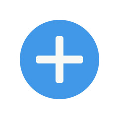 Obraz premium Blue circle with white plus sign icon isolated on transparent background