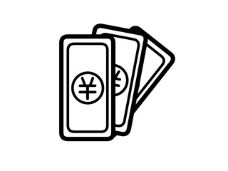 シンプル紙幣アイコン（黒）