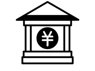 シンプル銀行アイコン（黒）