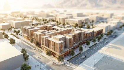 Fototapeta premium Designing residential buildings that integrate commercial property seamlessly.