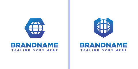 Letter C U V Globe Technology Logo, symbolizing global connectivity, innovation, and modern technology