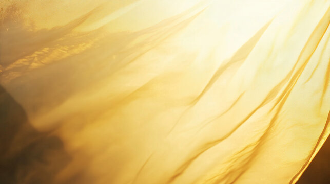 Radiant sunlight beams shining through abstract translucent material with warm glow. - Powered by Adobe