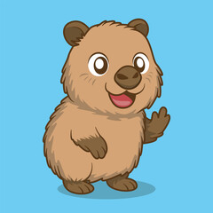 Cartoon Illustration of a Cute Quokka