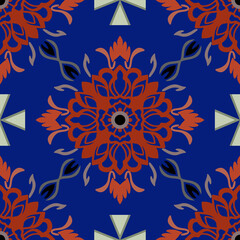 Abstract flora, Geometric Ethnic traditional seamless,Knitting,Navajo Native American Indian, tribal, traditional, pattern design for carpet, print, wrap, decorative, illustration, Fabric, Wallpaper, 