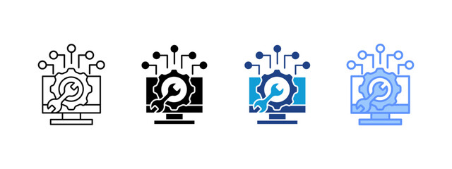 Remote Maintenance Multipel Icon Set.