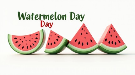 Celebrate watermelon day with fresh fruit slices outdoor gatherings food photography bright environment upbeat concept