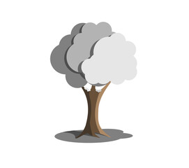 Isolated winter tree on white background