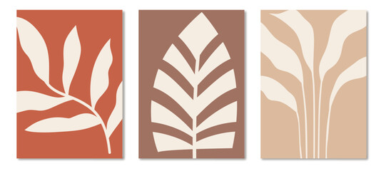 Obraz premium Abstract nature floral leaf art poster, leaf design for print, wallpaper, wall art, home decoration.
