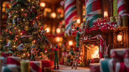 Fototapeta premium christmas tree in the city