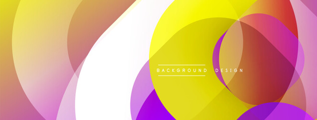 Obraz premium Abstract colorful layers create dynamic visual effect. Overlapping circles form modern background design, vibrant hues present.