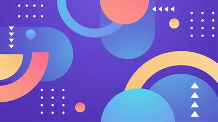 Obraz premium Abstract colorful design with overlapping circles and shapes suitable for backgrounds, presentations, digital art, prints, and graphic design projects.