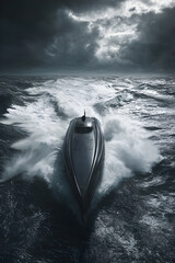 Dynamic Torpedo Boat Navigating Rough Seas: A Blend of Marine Engineering and Nature's Power