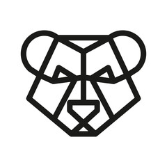 Bear head animal portrait logo icon illustration mascot profile 