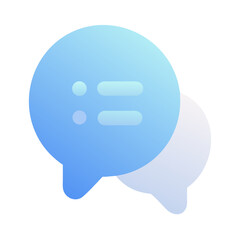 Fototapeta premium Vector art of two light blue speech bubbles with a checklist inside, isolated on transparent background