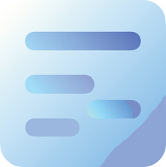 Obraz premium Vector art of a light blue gradient note icon with lines of text, isolated on transparent background