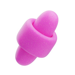 3D Plastic Resin Abstract Pink Layered Stack