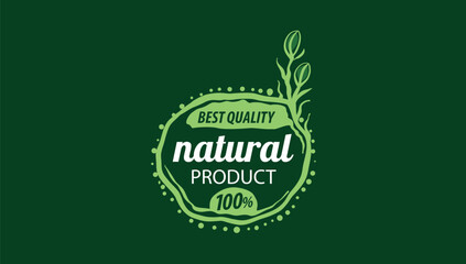 Vector logo of a natural product, hand-drawn in an artistic style