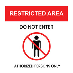 Restricted Area Warning Sign – Do Not Enter Symbol with Human Icon Vector