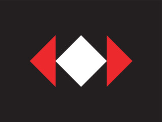 Modern Geometric Diamond Shape Pattern with Red Arrows Design Graphic