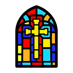 Obraz premium Stained glass cross window design