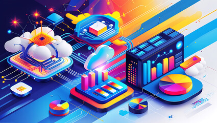 Technology vector illustration for AI agentic technology 