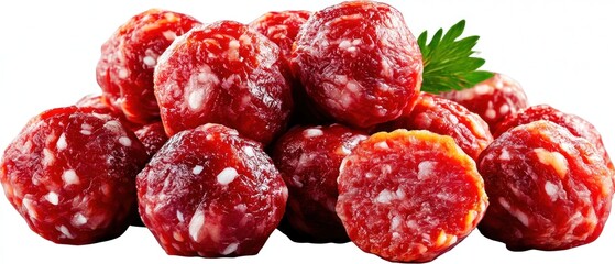 Pile of cured meat balls