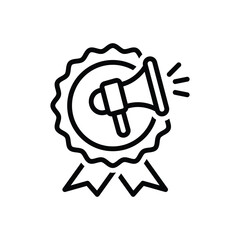 Black line icon for brand visibility