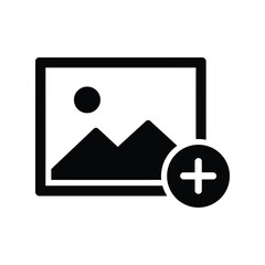 Add image icon, new photo upload, picture gallery, media file, digital content creation