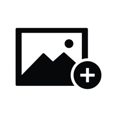 Add image icon, new photo upload, picture gallery, media file, digital content creation
