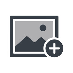 Add image icon, new photo upload, picture gallery, media file, digital content creation