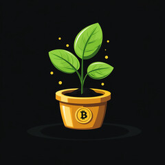 Bitcoin Growth A Golden Pot of Cryptocurrency Investment made with generative AI