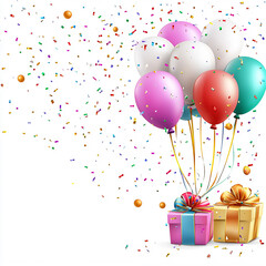 Birthday Celebration with Balloons and Gifts Made with generative AI