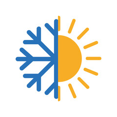 Climate control vector icon, temperature regulation, weather, heating, cooling, HVAC symbol