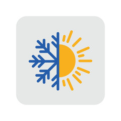 Climate control vector icon, temperature regulation, weather, heating, cooling, HVAC symbol