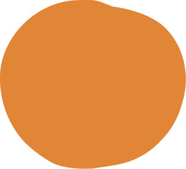 Single orange peach fruit isolated on white background with simple rounded shape and textured surface