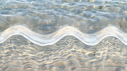 Ephemeral reflections: Light dancing on gentle waves creating intricate patterns on sand