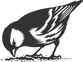 Finch bird black vector drawing silhouette illustration