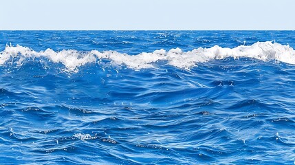 Fototapeta premium Expansive open ocean with undulating waves and frothy crests expressing freedom and adventure