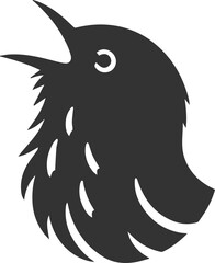 Finch bird black vector drawing silhouette illustration