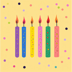 Colorful Birthday Candles Made with generative AI
