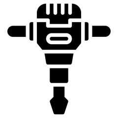Jackhammer Icon, Glyph style icon vector illustration, Suitable for website, mobile app, print, presentation, infographic and any other project.